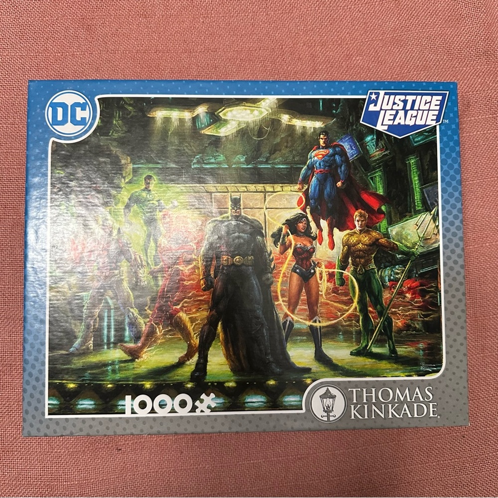 Justice League 1000 Piece Jigsaw Puzzle by Thomas Kinkade DC Comics Made in USA